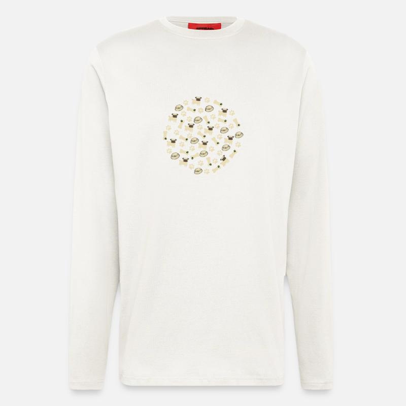 Pug Pattern - Pug Lovers Apparel - Langarmshirt - made by SPREAD  - OFF WHITE