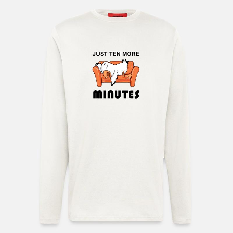 Plus que dix minutes - Manches longues bio décontracté fabriqué en UE - OFF WHITE