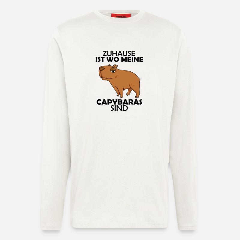 Capybara Wasserschwein - Langarmshirt - made by SPREAD  - OFF WHITE