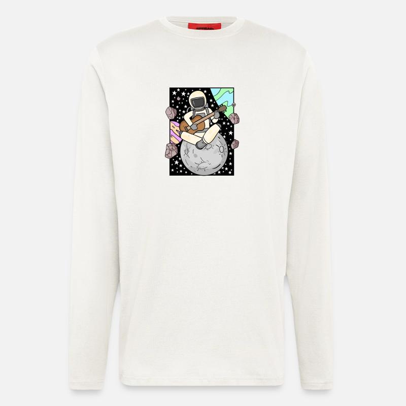 Astronaut plays guitar in space - Longsleeve - made by SPREAD  - OFF WHITE