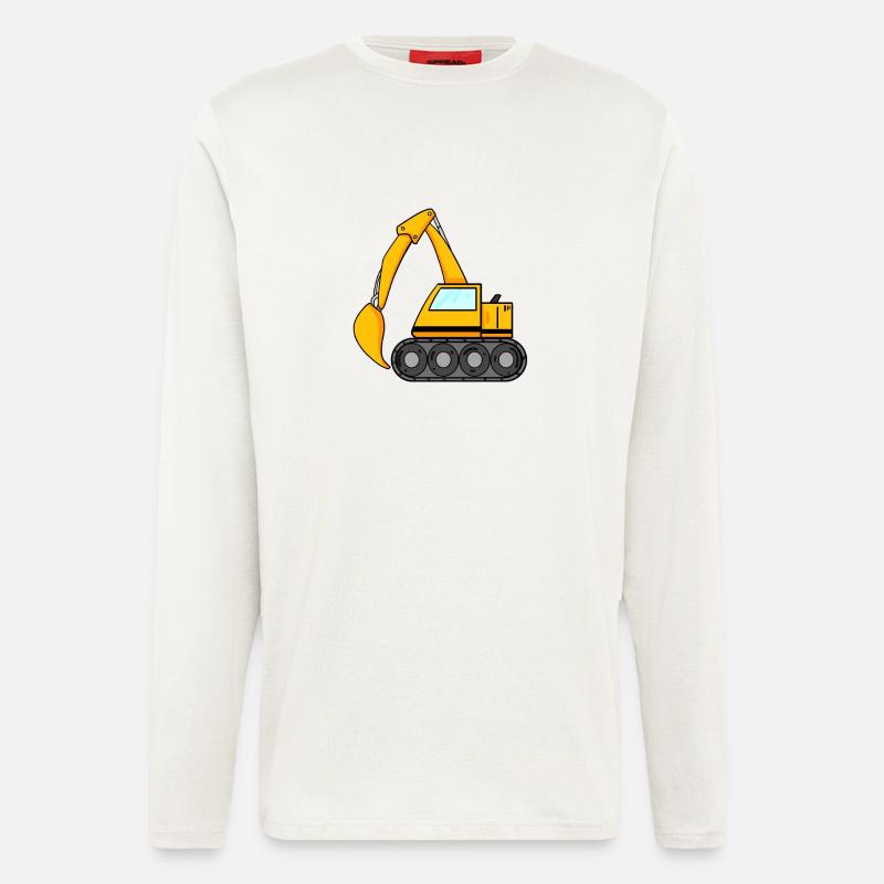 Löffelbagger Ausgräber Bagger Baumaschine - Langarmshirt - made by SPREAD - OFF WHITE