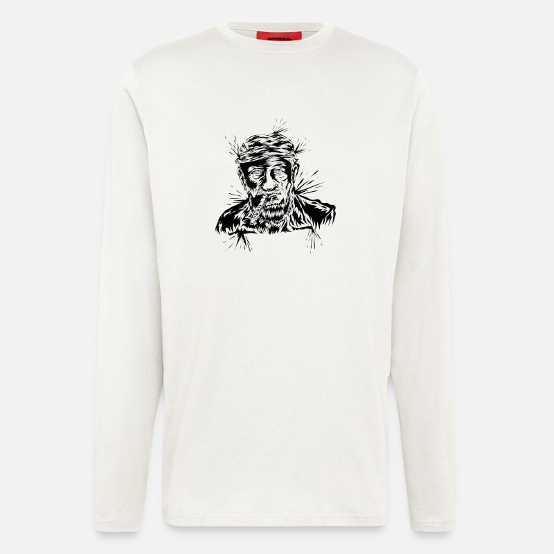 Opa mit Zigarre - Langarmshirt - made by SPREAD  - OFF WHITE