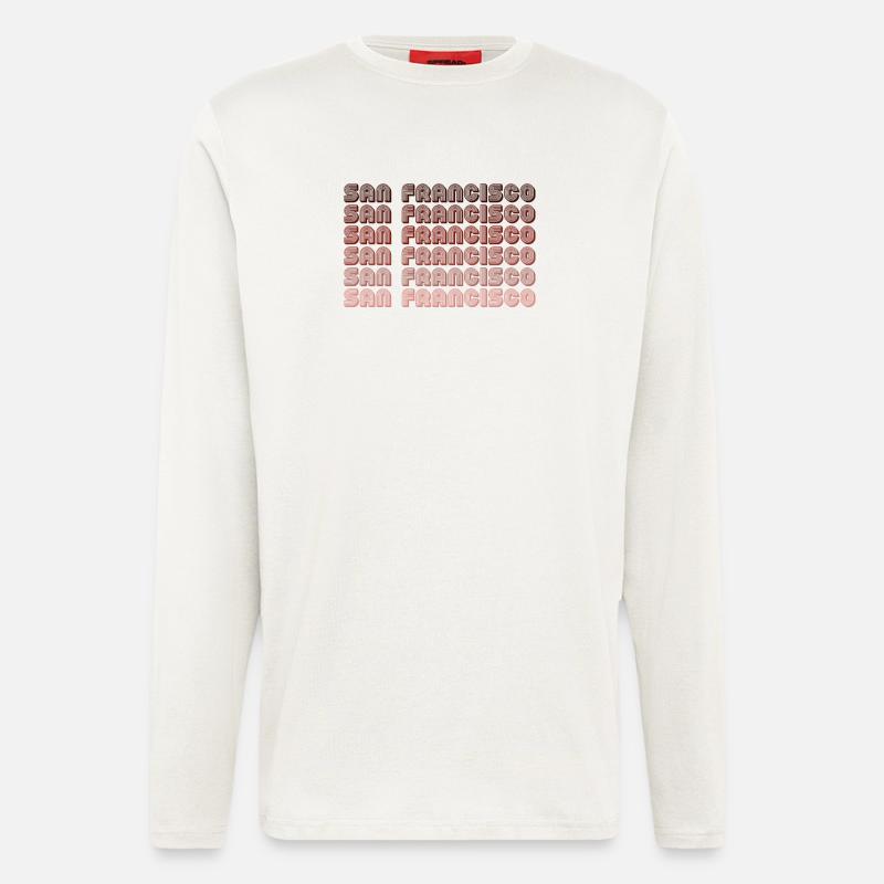 San Francisco Grid Gradient Pattern - Longsleeve - made by SPREAD  - OFF WHITE