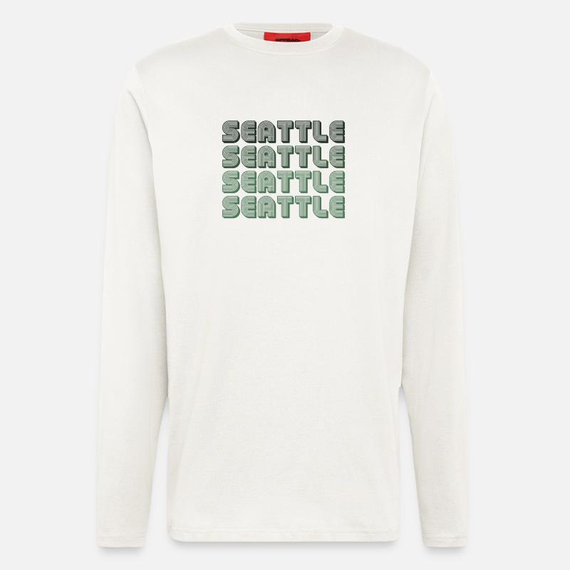 Seattle Blockgrid Pattern - Longsleeve - made by SPREAD  - OFF WHITE