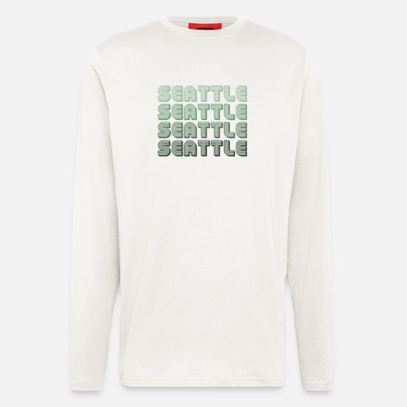 Seattle Retro Blockletters - Langarmshirt - made by SPREAD  - OFF WHITE