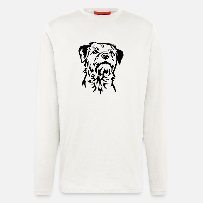 Border Terrier Kopf - Langarmshirt - made by SPREAD  - OFF WHITE