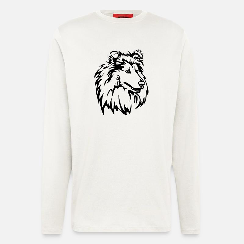 Collie Kopf - Langarmshirt - made by SPREAD  - OFF WHITE