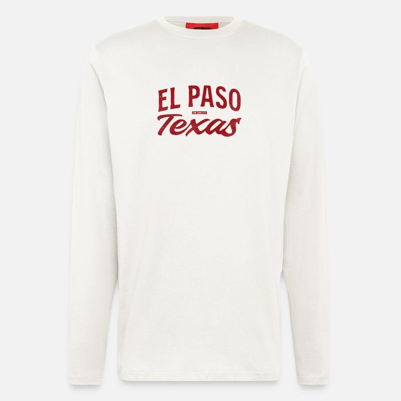 El Paso Texas Retro Script - Longsleeve - made by SPREAD  - OFF WHITE