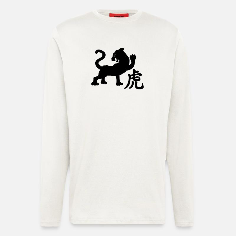 Chinese character tiger with tiger image - Longsleeve - made by SPREAD  - OFF WHITE