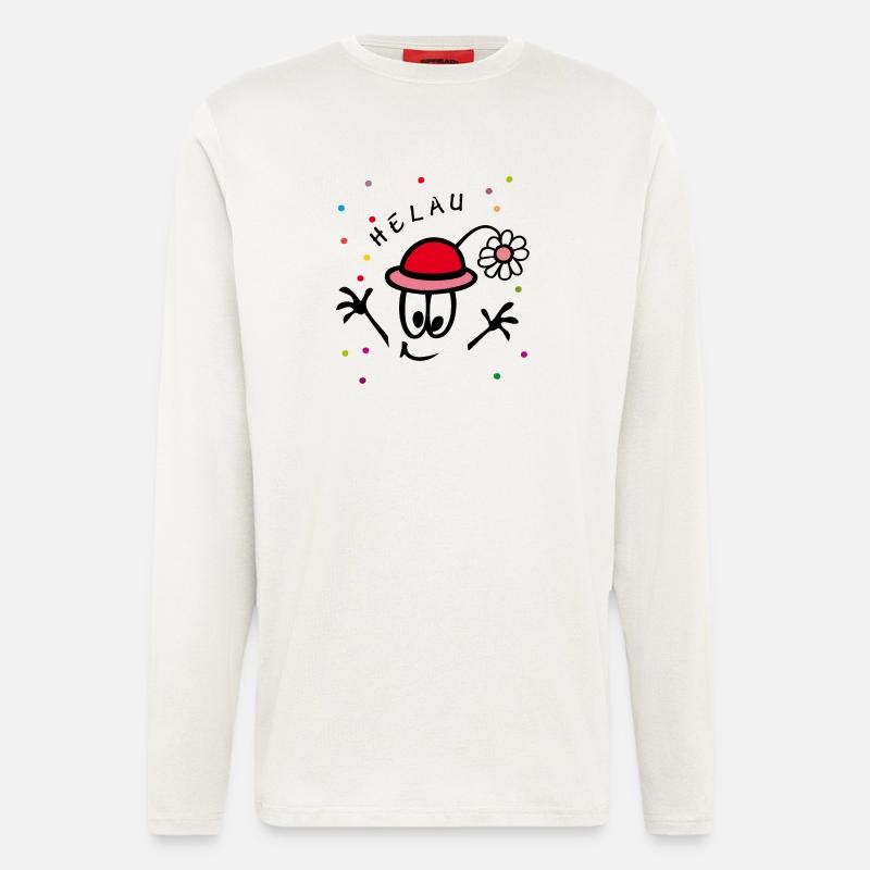 Carnaval, Carnaval, Bande dessinée - Manches longues bio décontracté fabriqué en UE - OFF WHITE