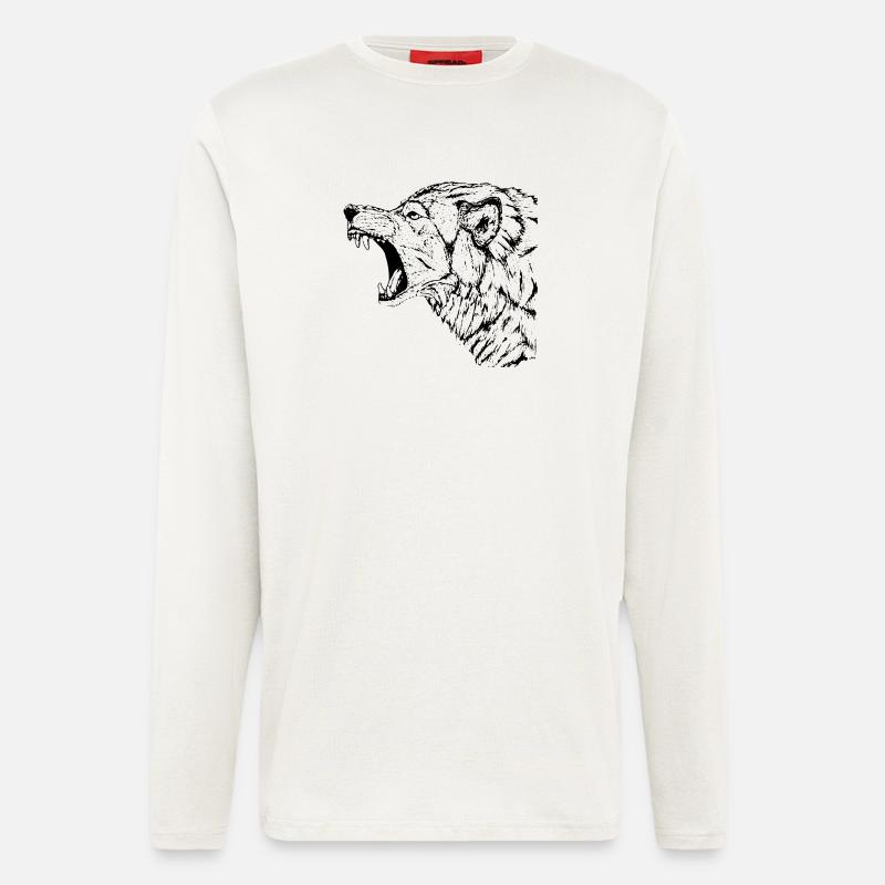 Wolf - Langarmshirt - made by SPREAD  - OFF WHITE