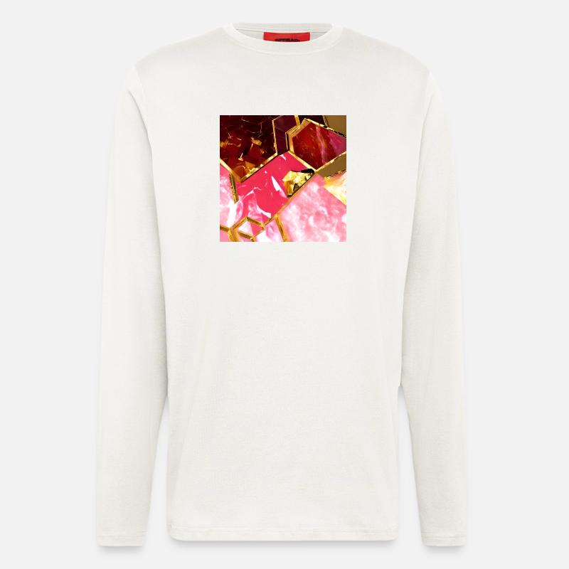 Marmor Roségold Textur - Langarmshirt - made by SPREAD  - OFF WHITE