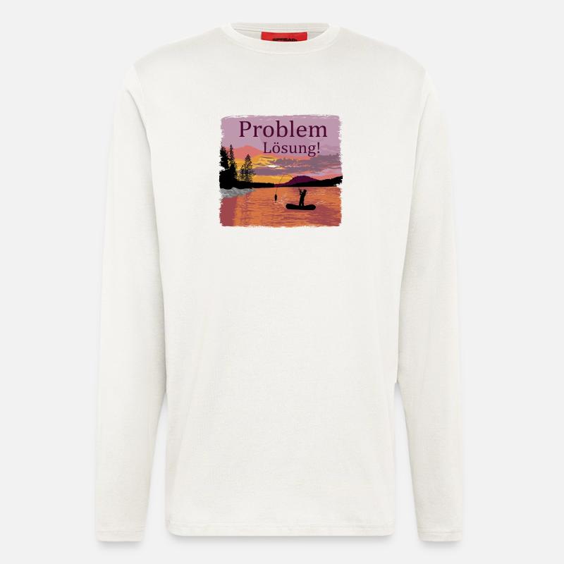 Problem Lösung Angeln - Langarmshirt - made by SPREAD  - OFF WHITE