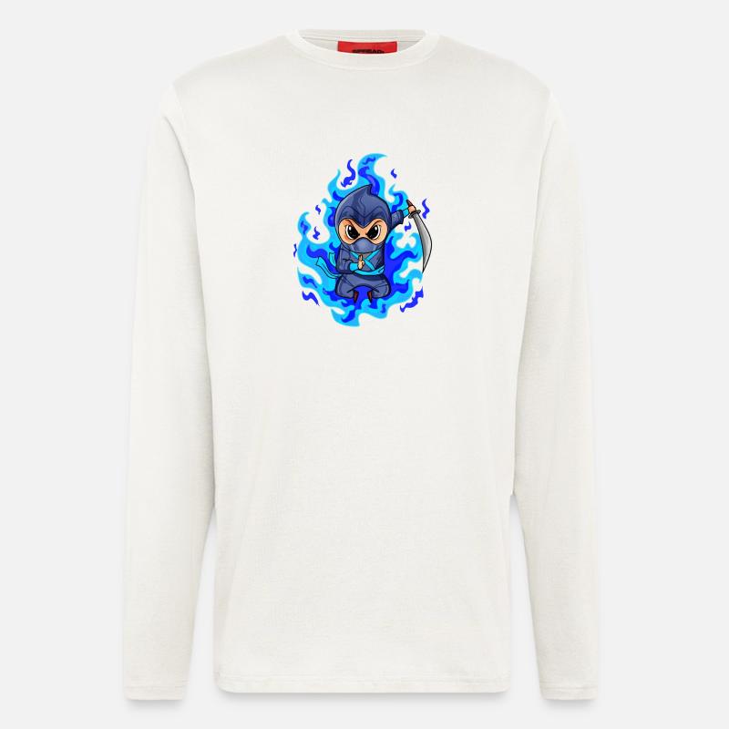Ninja - Manches longues bio décontracté fabriqué en UE - OFF WHITE