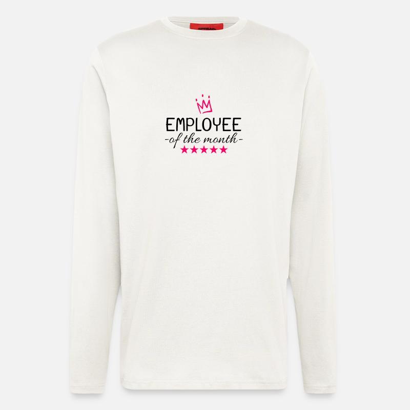 Cadeau de l’employé du mois - Manches longues bio décontracté fabriqué en UE - OFF WHITE