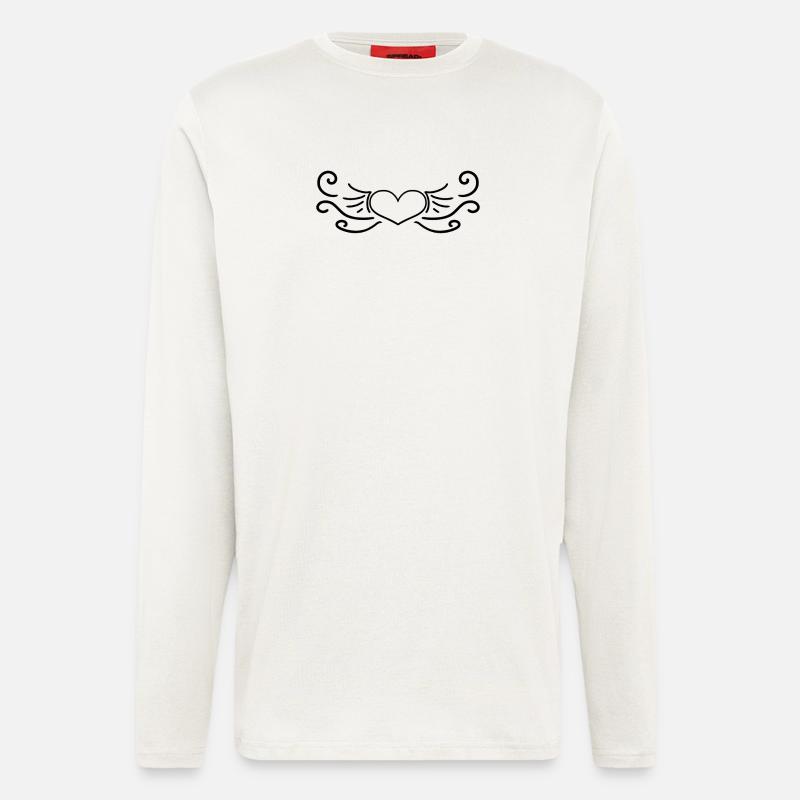 Herz Schwarz - Langarmshirt - made by SPREAD  - OFF WHITE