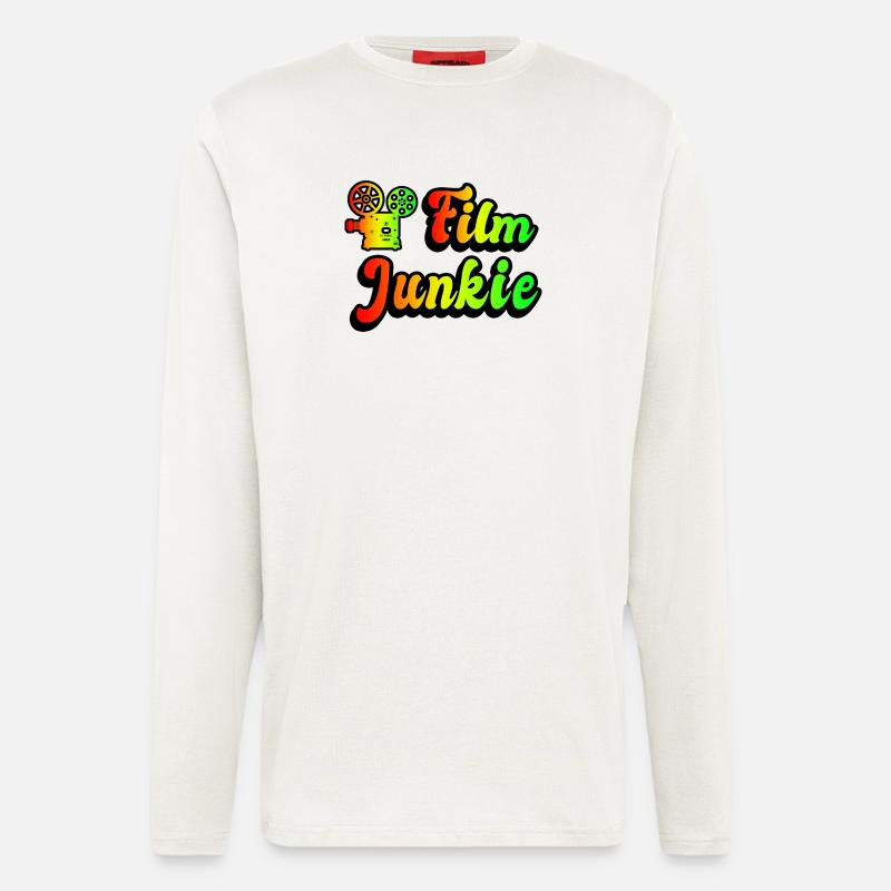 Film Junkie Regenbogen Design - Langarmshirt - made by SPREAD  - OFF WHITE