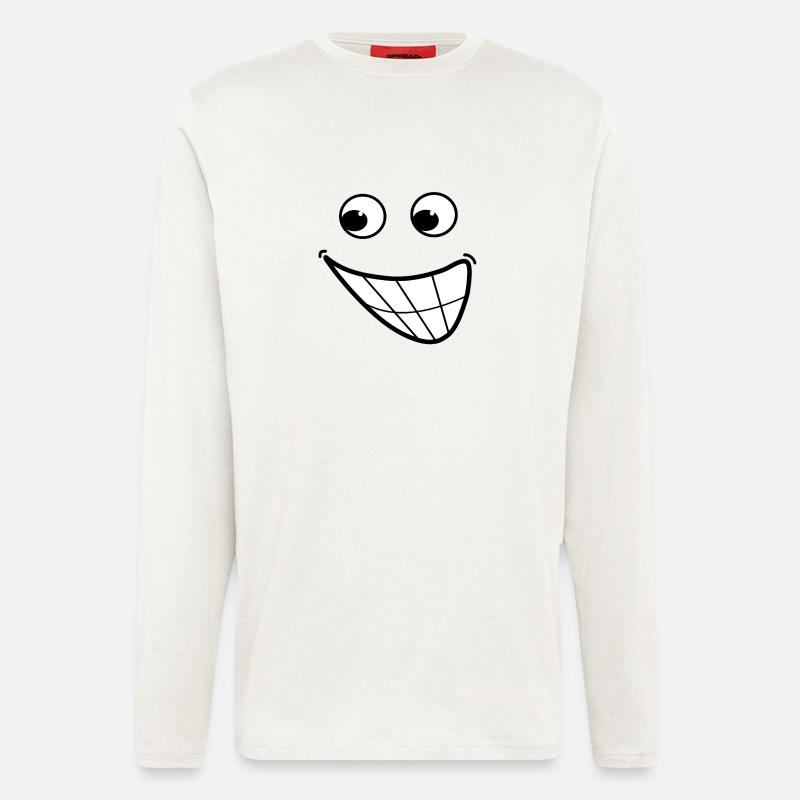 Cartoon Lächeln - Langarmshirt - made by SPREAD  - OFF WHITE