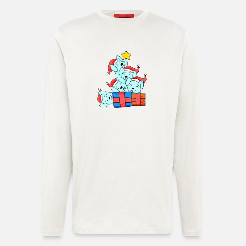 Christmas Christmas Tree Rabbit - Longsleeve - made by SPREAD  - OFF WHITE