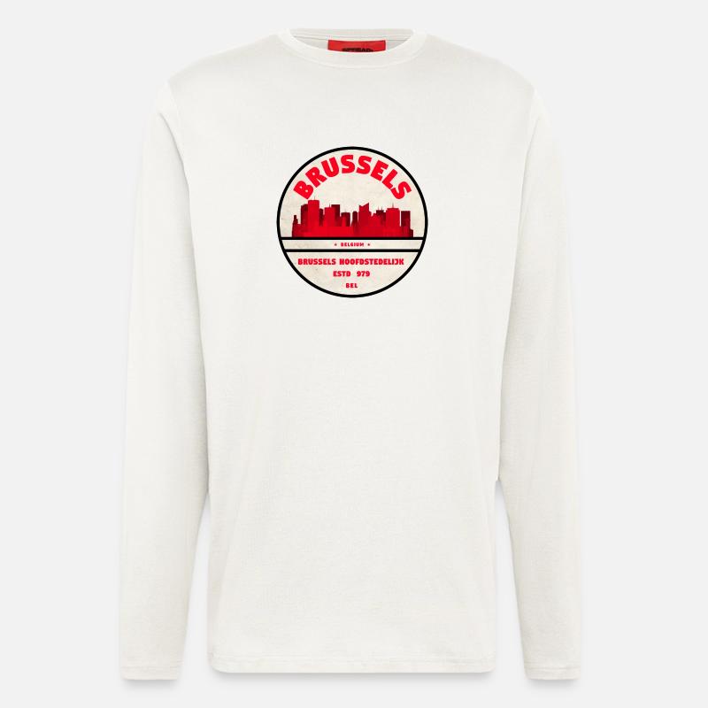 Brüssel Skyline Emblem - Langarmshirt - made by SPREAD  - OFF WHITE