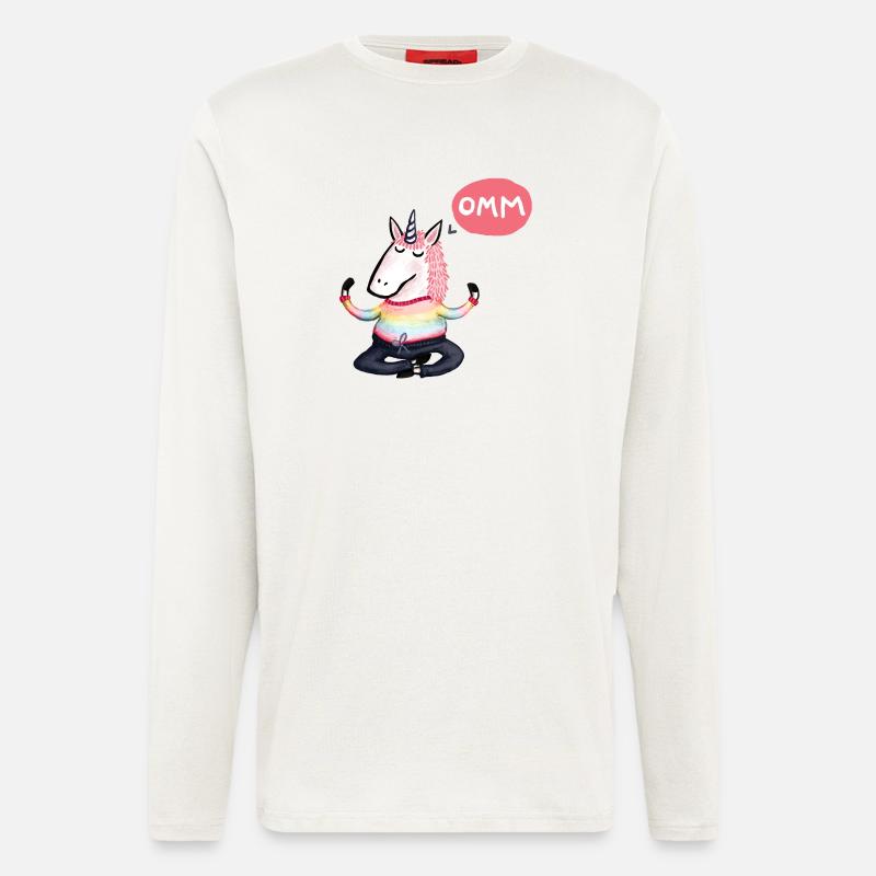Yoga Einhorn omm - Langarmshirt - made by SPREAD  - OFF WHITE