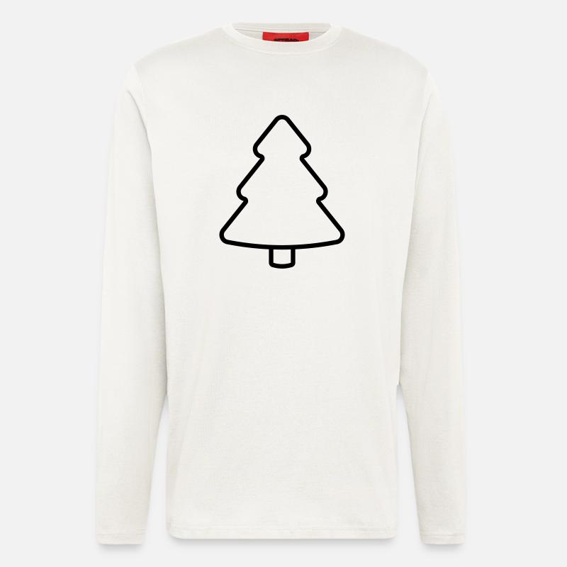 Tannenbaum Icon Weihnachtsbaum Kontur - Langarmshirt - made by SPREAD  - OFF WHITE