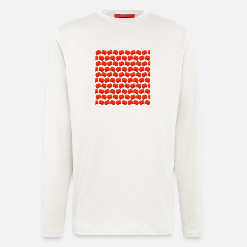 Sommerblumen, Mohnblumenmuster - Langarmshirt - made by SPREAD  - OFF WHITE