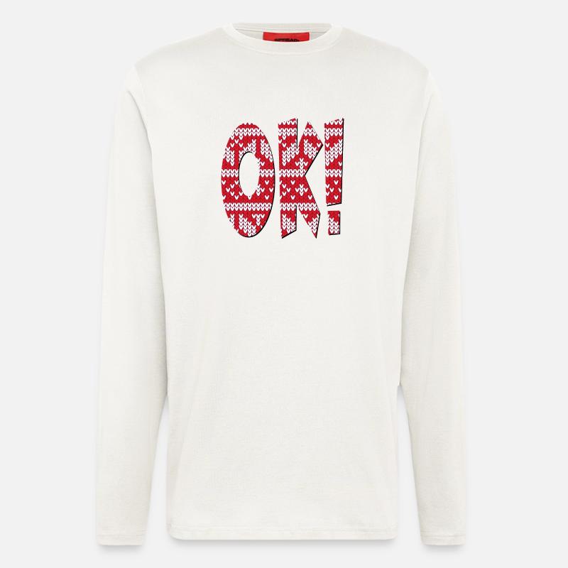 KNITTING PATTERNS OK - APPROVAL SAYINGS - Longsleeve - made by SPREAD  - OFF WHITE