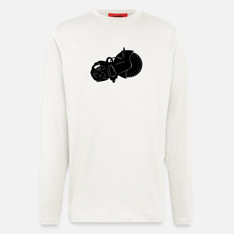 Steinsäge Steinsägemaschine - Langarmshirt - made by SPREAD  - OFF WHITE