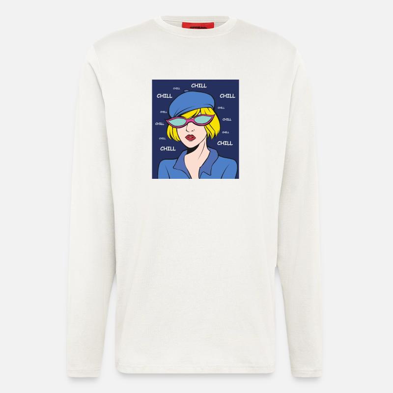Chill Pop Art Dame - Langarmshirt - made by SPREAD  - OFF WHITE