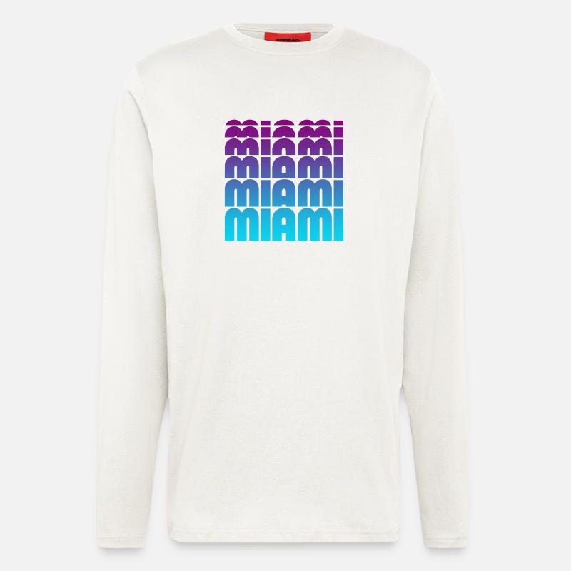 Miami Gradient Grid - Longsleeve - made by SPREAD  - OFF WHITE