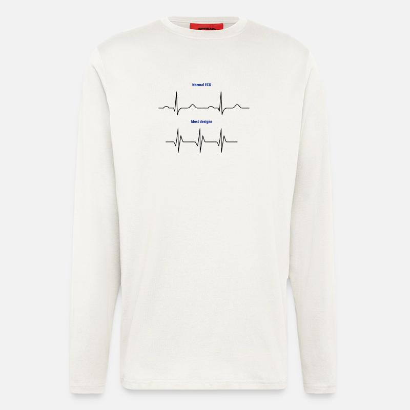 Normal ECG vs. Design ECGs - Longsleeve - made by SPREAD  - OFF WHITE