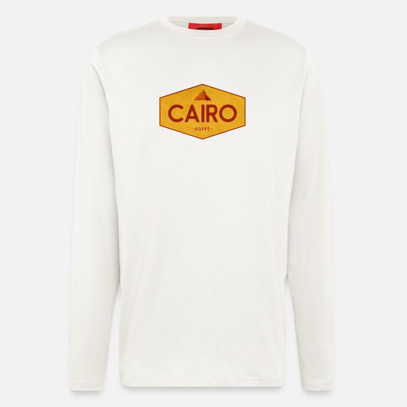 Cairo Egypt Pyramid Emblem - Langarmshirt - made by SPREAD  - OFF WHITE