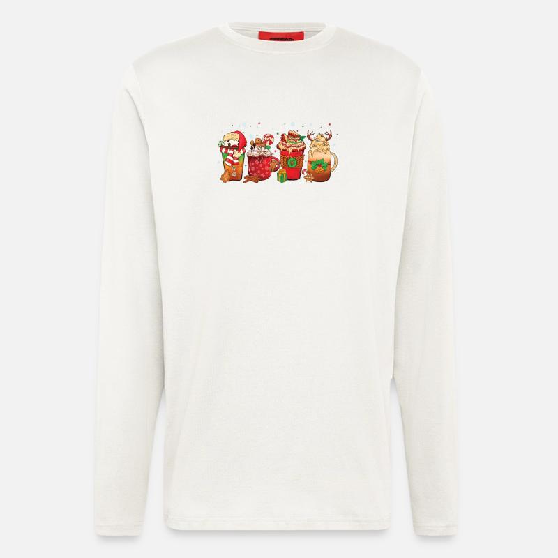 Tasse Heiße Schokolade Pfefferminz-mokka - Langarmshirt - made by SPREAD  - OFF WHITE