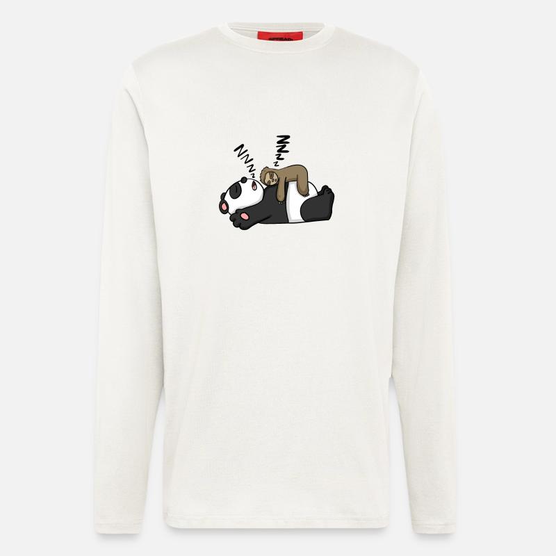 Faultier und Panda - Langarmshirt - made by SPREAD - OFF WHITE