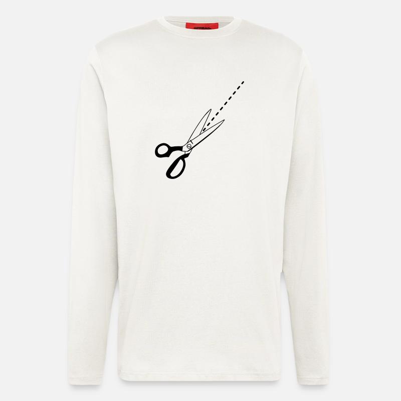Schnitt-Logo-Schneider - Langarmshirt - made by SPREAD  - OFF WHITE