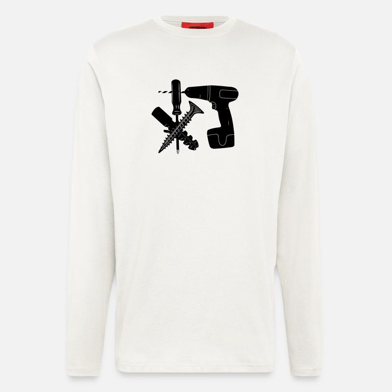 Schrauben- und Dübelbohrer - Langarmshirt - made by SPREAD  - OFF WHITE
