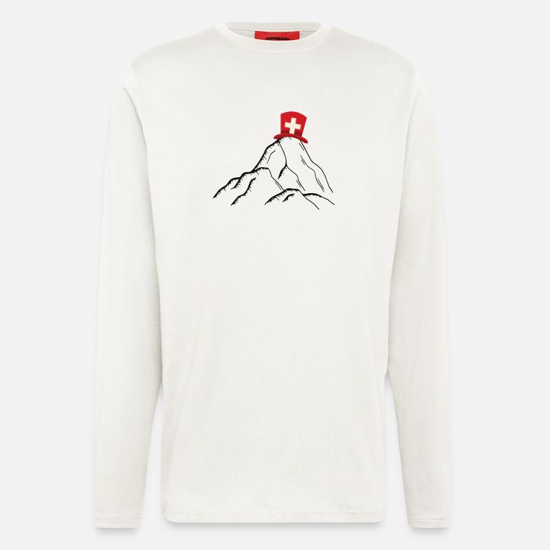 Schweizer Berge - Switzerland Liebe - Langarmshirt - made by SPREAD  - OFF WHITE