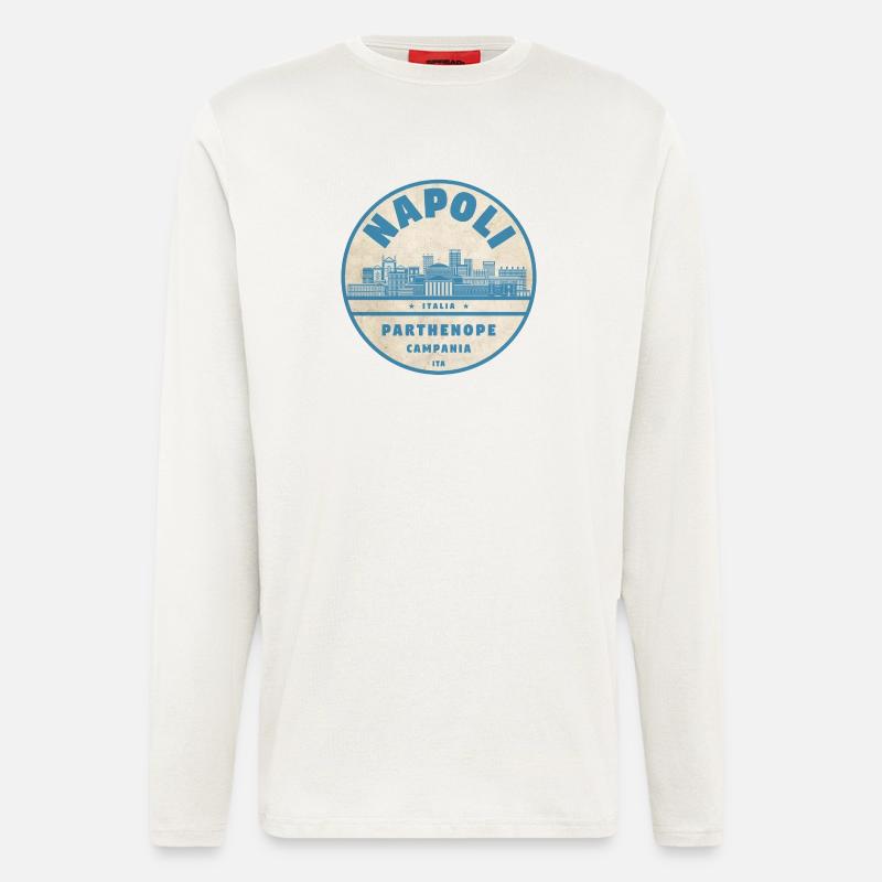 Napoli Skyline Abzeichen - Langarmshirt - made by SPREAD  - OFF WHITE