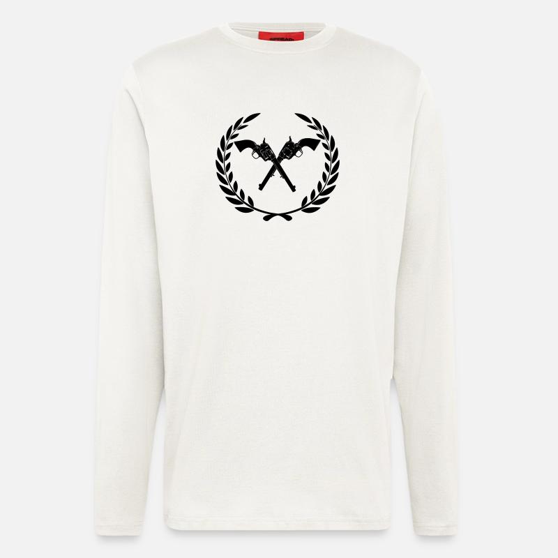 Hengstfohlen 45 im Lorbeerkranz - Langarmshirt - made by SPREAD  - OFF WHITE