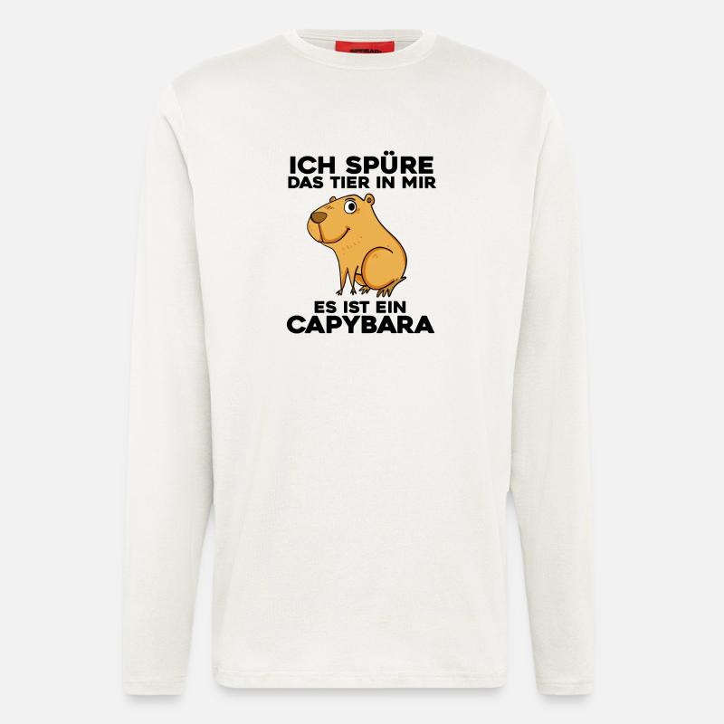 Capybara Wasserschwein Spruch Geschenk - Langarmshirt - made by SPREAD  - OFF WHITE