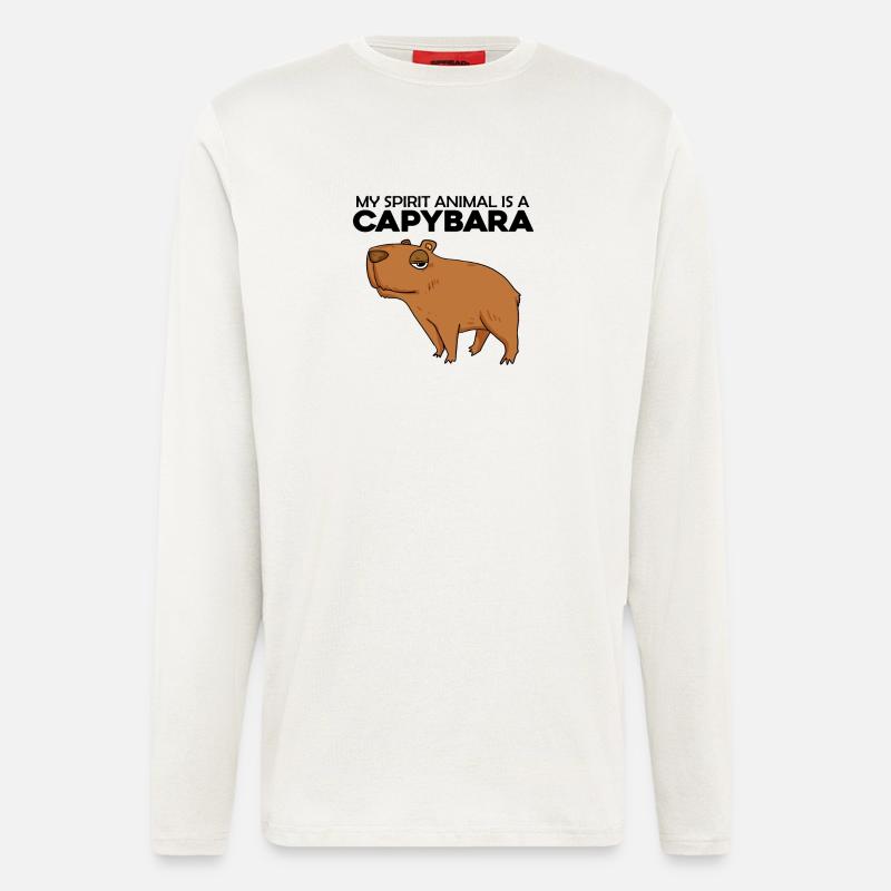Capybara Wasserschwein Geschenk - Langarmshirt - made by SPREAD - OFF WHITE
