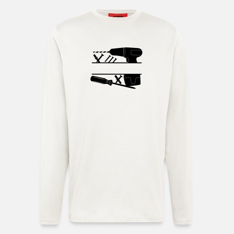 Zimmermannsbohrer-Logo - Langarmshirt - made by SPREAD  - OFF WHITE