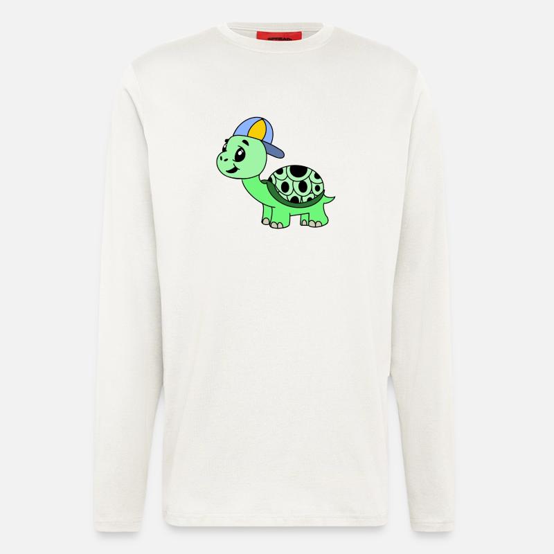 Kuschelige Schildkröte mit Cap - Langarmshirt - made by SPREAD  - OFF WHITE