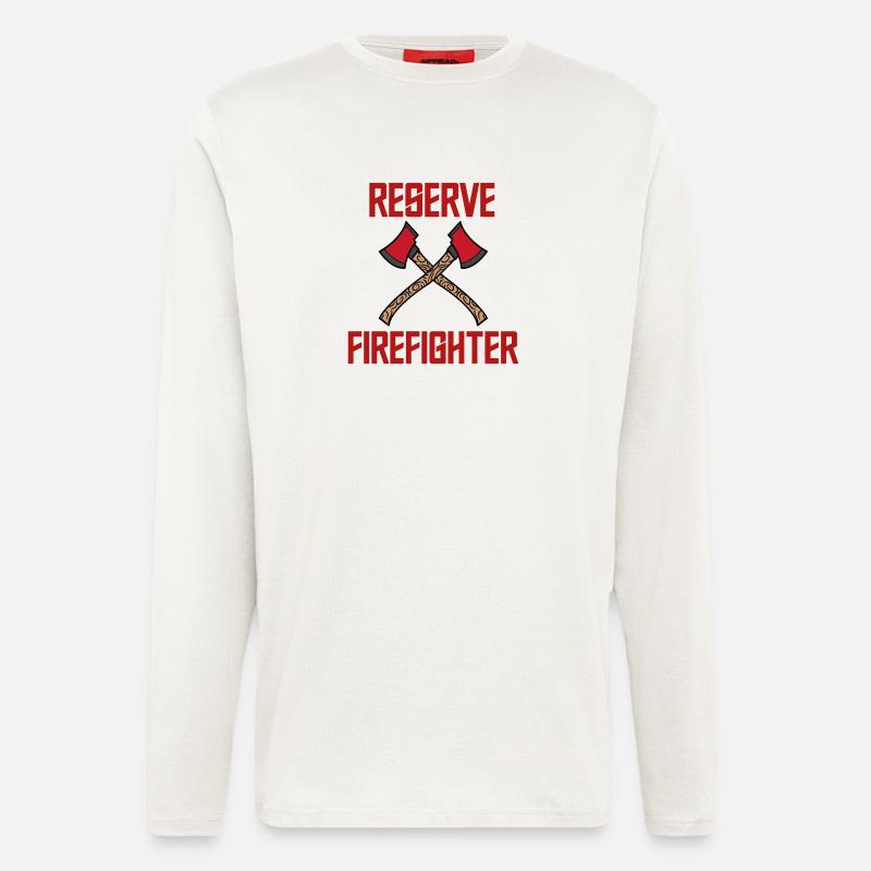 Lebensretter Statement Feuerwehr Brandschutz - Langarmshirt - made by SPREAD  - OFF WHITE