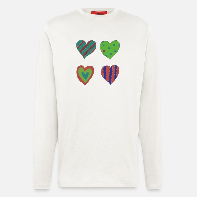 herzen variation - Langarmshirt - made by SPREAD  - OFF WHITE