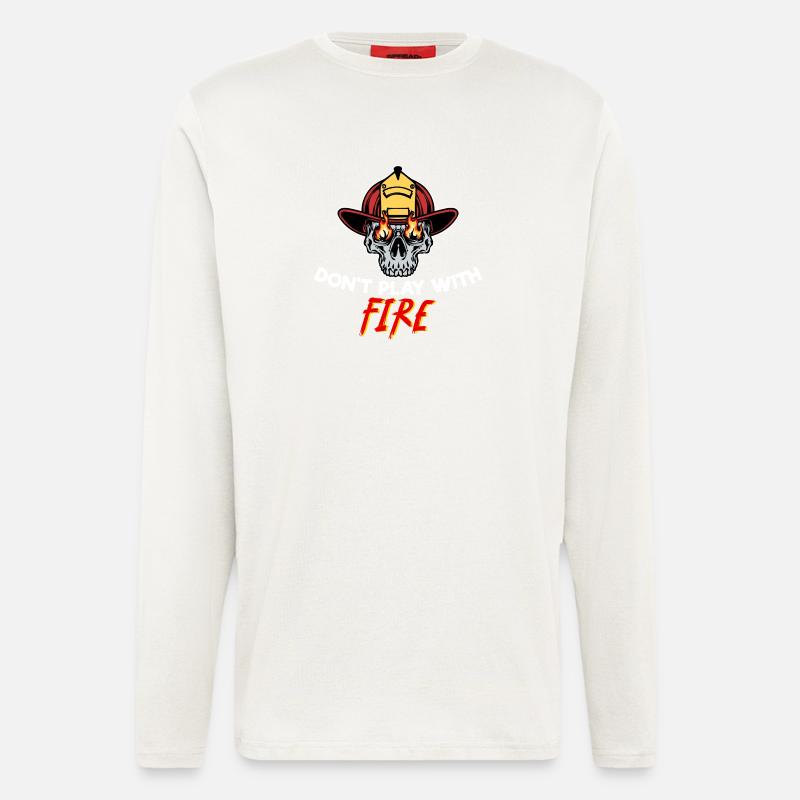 Fire Statement Firefighter Helmet Burning - Longsleeve - made by SPREAD  - OFF WHITE