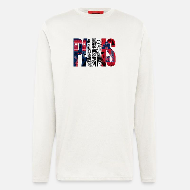 Collage Paris Eiffel Tour - Longsleeve - made by SPREAD  - OFF WHITE