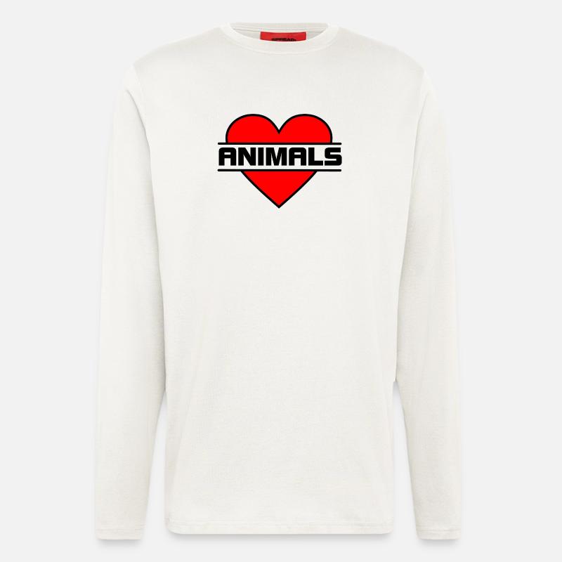 Herz Liebe TIERE - Langarmshirt - made by SPREAD - OFF WHITE