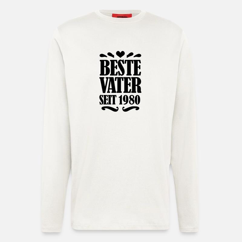 Bester Vater seit 1980 - Langarmshirt - made by SPREAD  - OFF WHITE